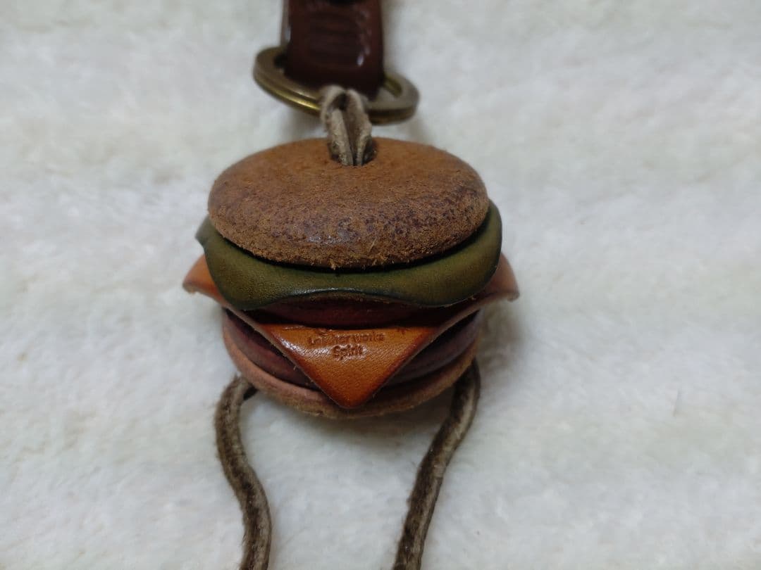 SIM's Leather works レザー ハンバーガーチャーム