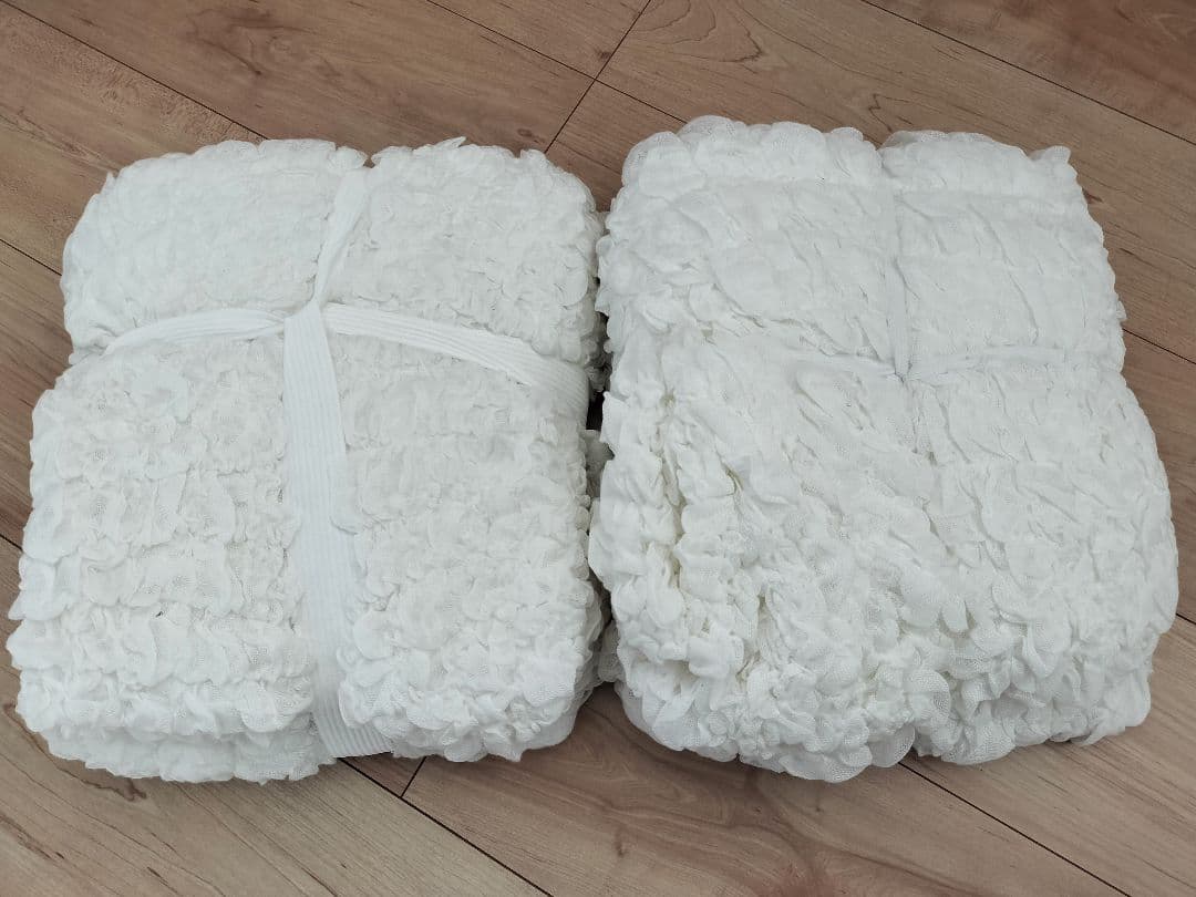 IKEA　OFELIA　オフェーリア　ホワイト　白　2枚セット　カバー　毛布