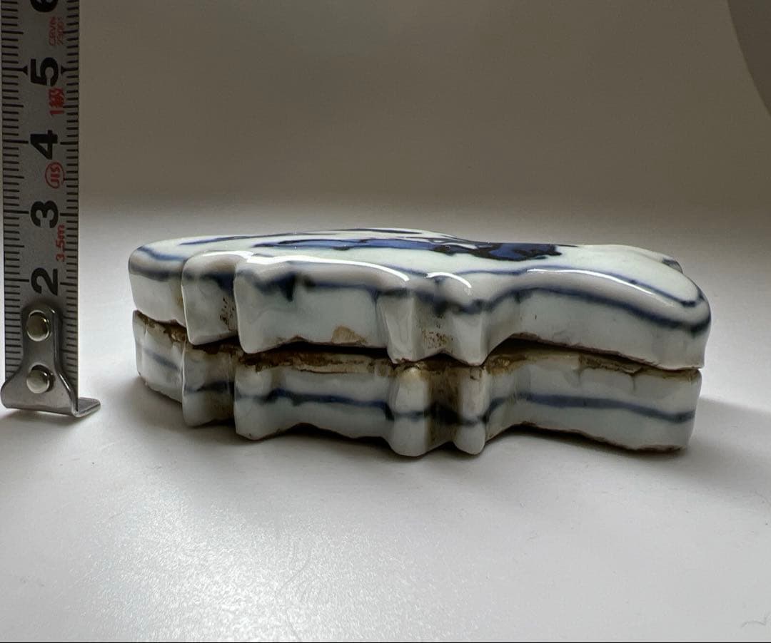 中国古玩　南京魚香合　共箱　幅約9㎝　東Y8-0312☆2Fタルオ