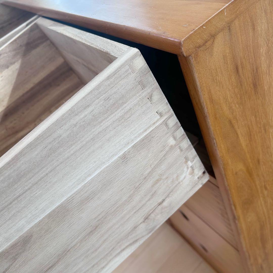 アンティーク　桐　ミドルチェスト　ロッキング工法　アポセカリー 9杯 幅80蟻組