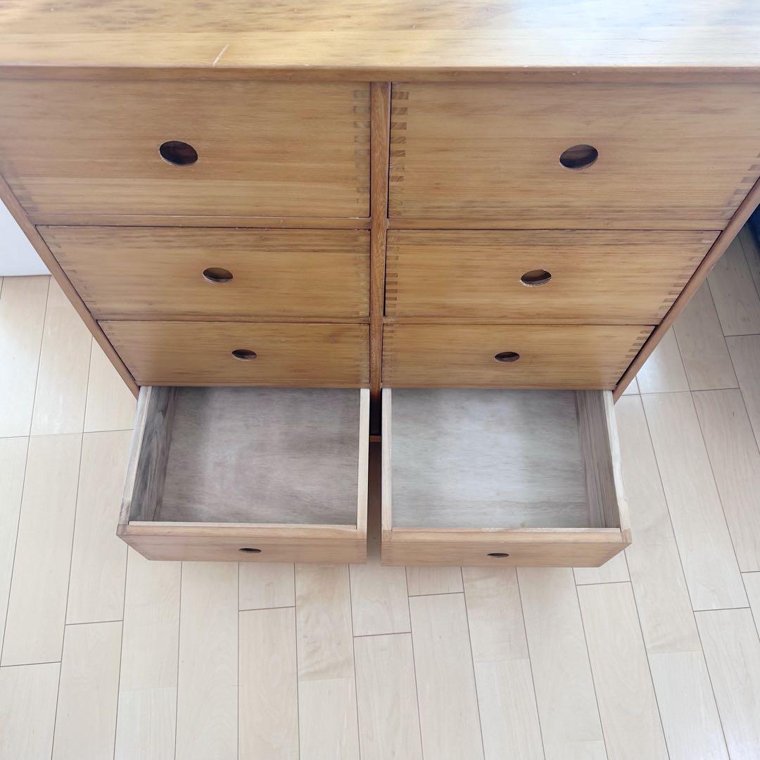 アンティーク　桐　ミドルチェスト　ロッキング工法　アポセカリー 9杯 幅80蟻組