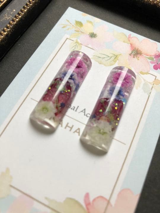 みんしゃん専用♡ハーバリウム風  ピンク系 ピアス イヤリング