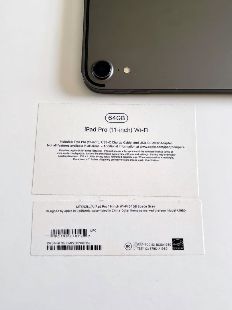 iPad Pro 11インチ（第1世代）スペースグレイ 64B Wi-Fiモデル