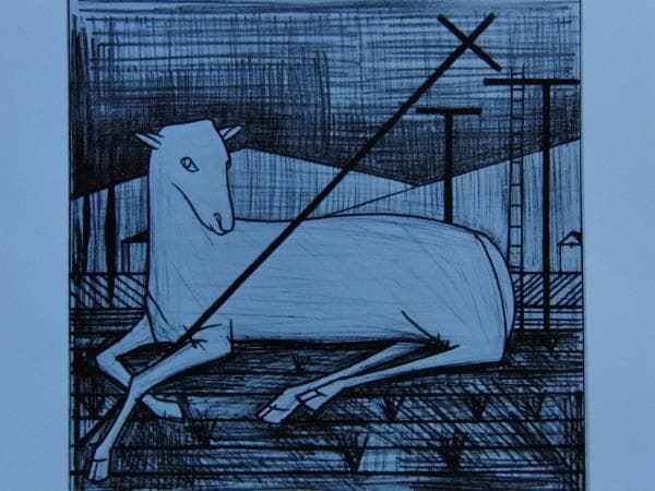 B・ビュッフェ、パスカルの小羊、希少、レゾネより、 新品額付