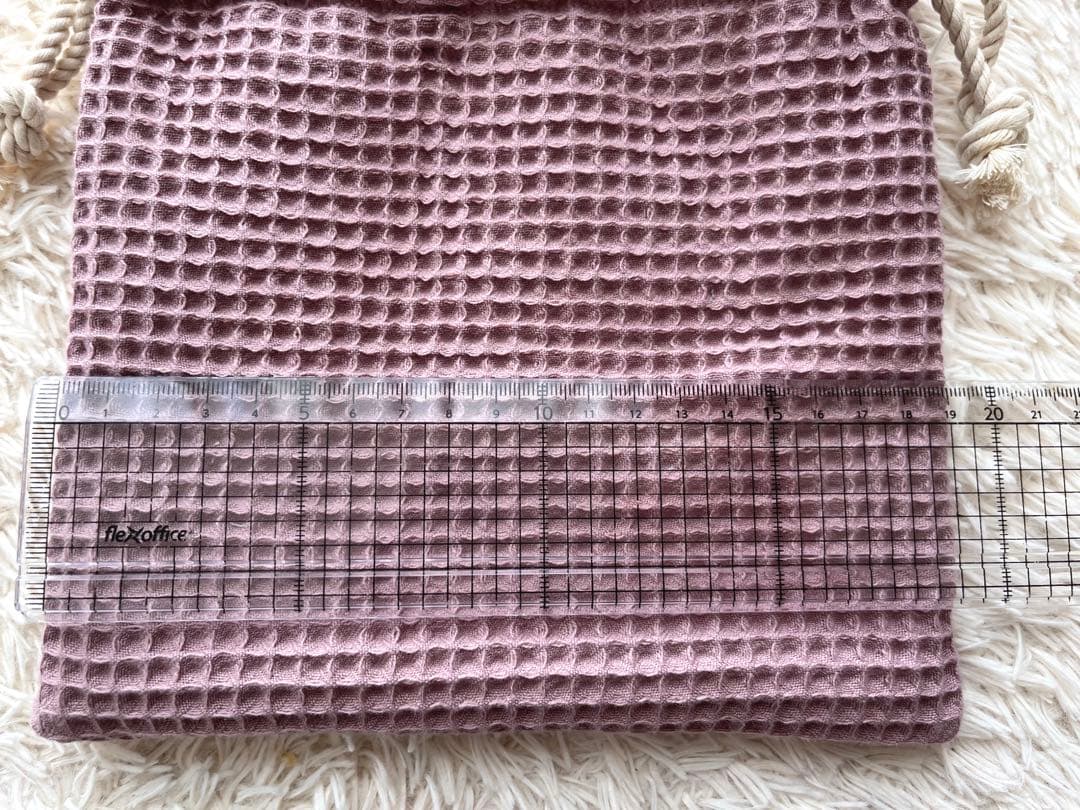 専用✳︎SALE✳︎ハンドメイド✳︎ワッフル生地　くすみピンク　巾着　コップ袋などに♪
