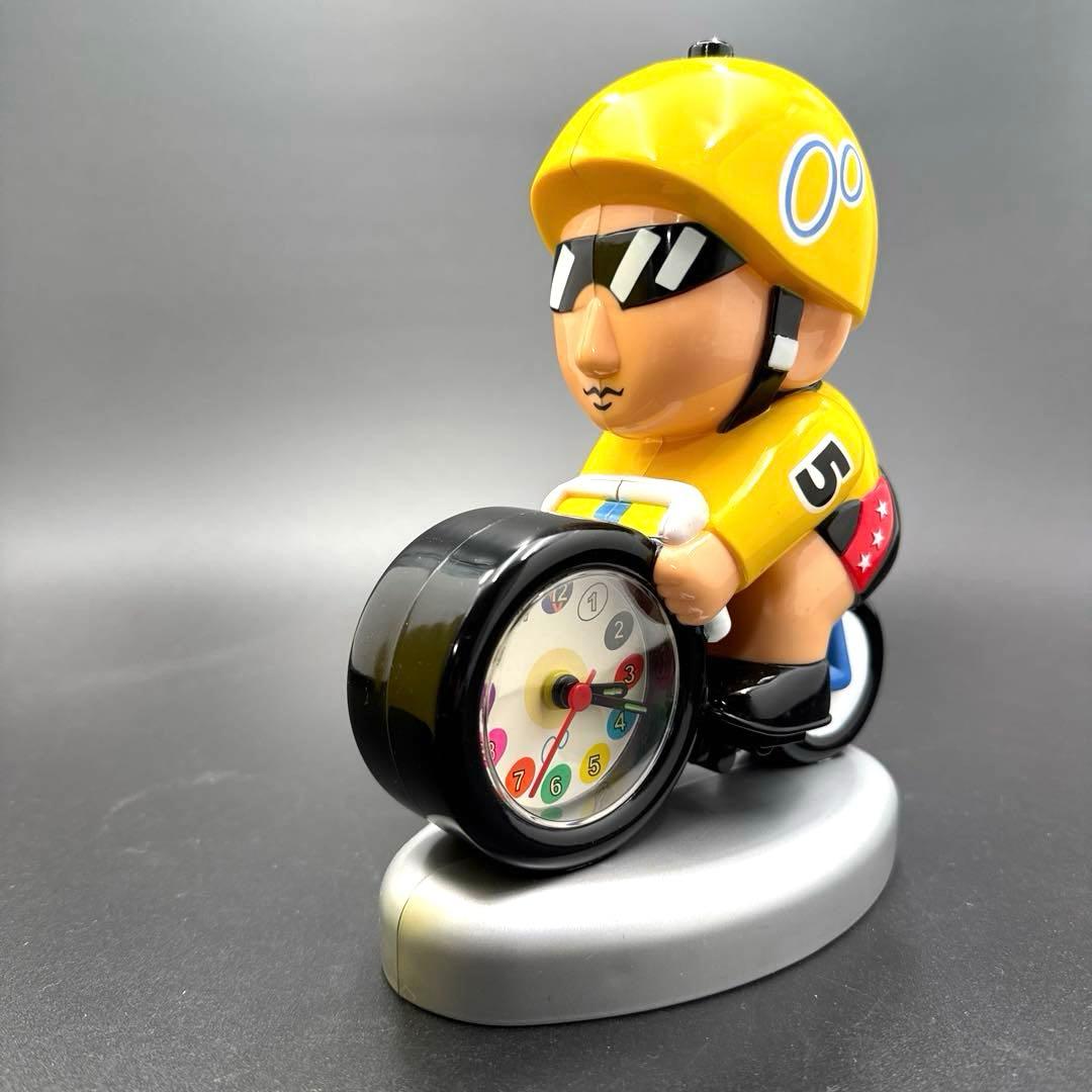 ★ 完動品 ケイリンマン 目覚まし時計 打鐘 箱付 黄色 5 ★