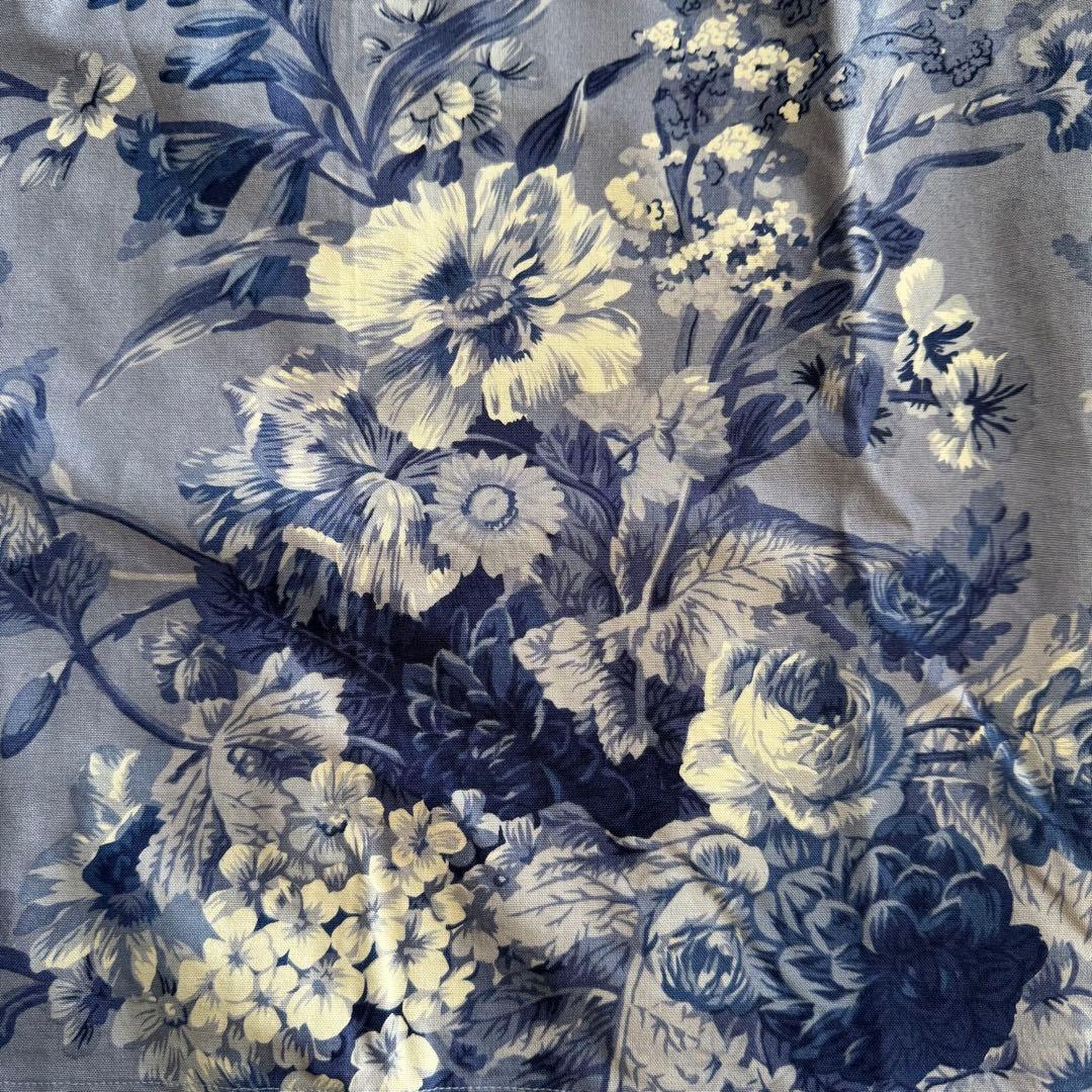 美品　RALPH LAUREN 花柄コットンエプロン 前開きボタン付き