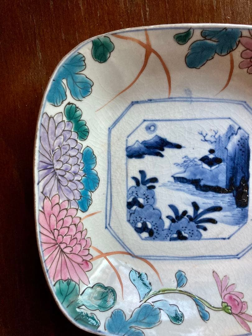b 稀少　古伊万里　色絵　皿　骨董　アンティーク