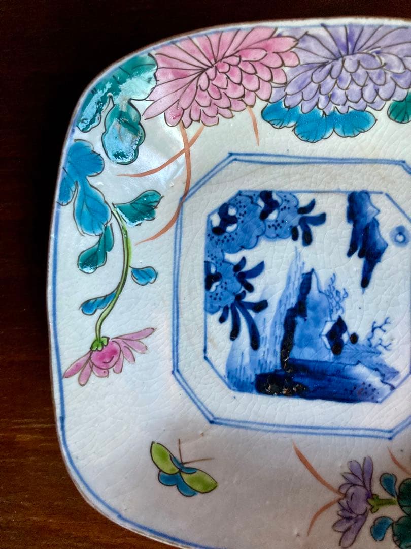 b 稀少　古伊万里　色絵　皿　骨董　アンティーク