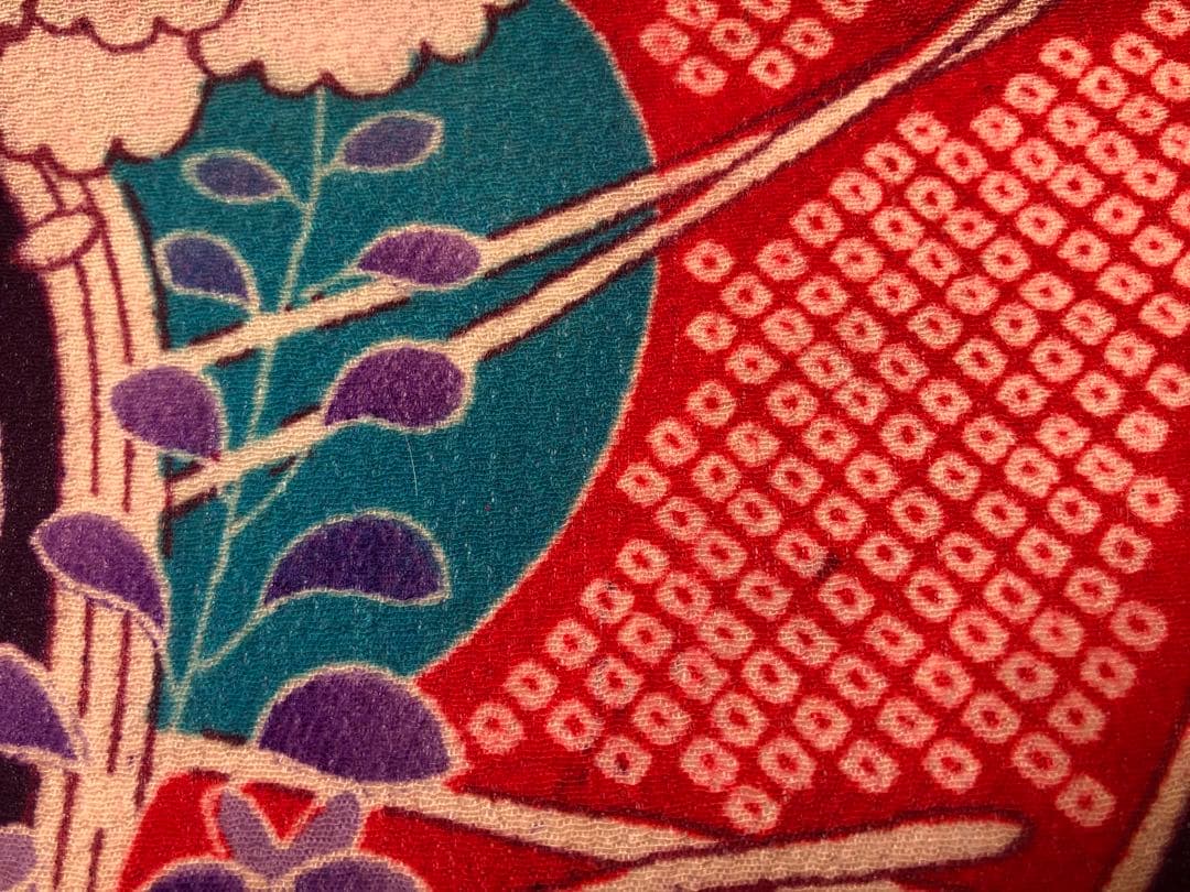 一閑張り　一閑張りバック　大正縮緬　犬張子　狛犬　正絹古布　古布　少し大きめ