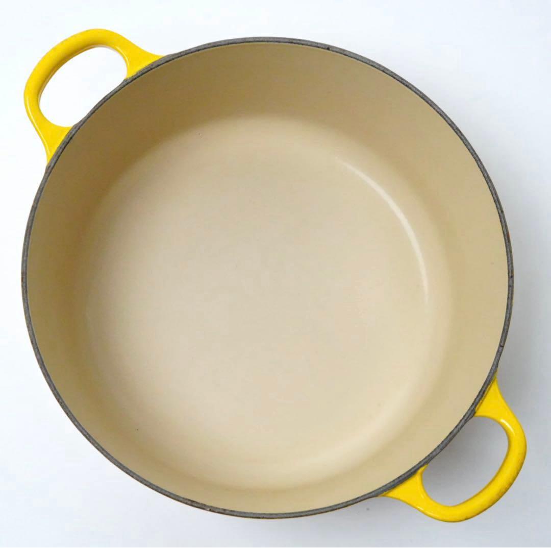【美品】LE CREUSET　ココット ロンド ディジョンイエロー　24cm