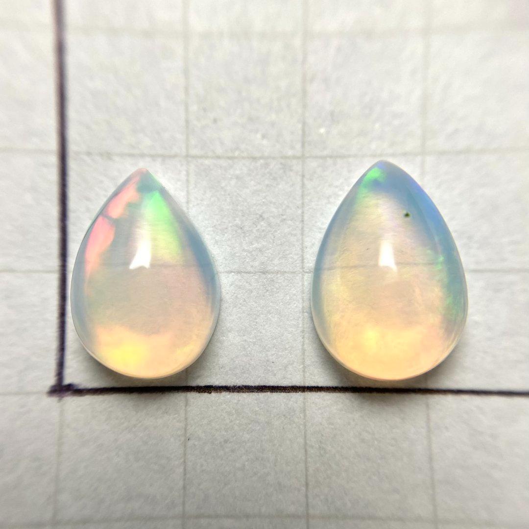 エチオピアオパール　ルース　天然石　ペア　ウォーターオパール 　a10137