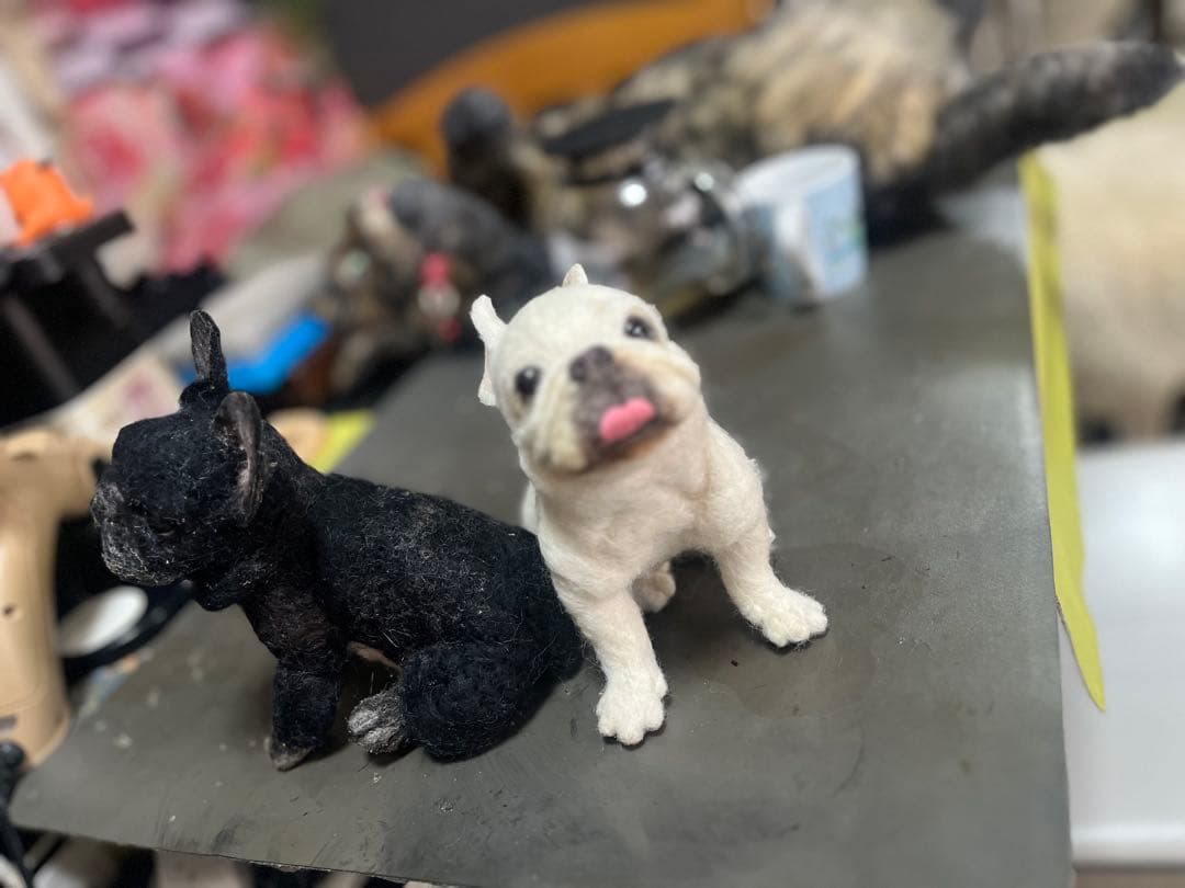 フレンチブルドッグ 羊毛フェルト 15センチ