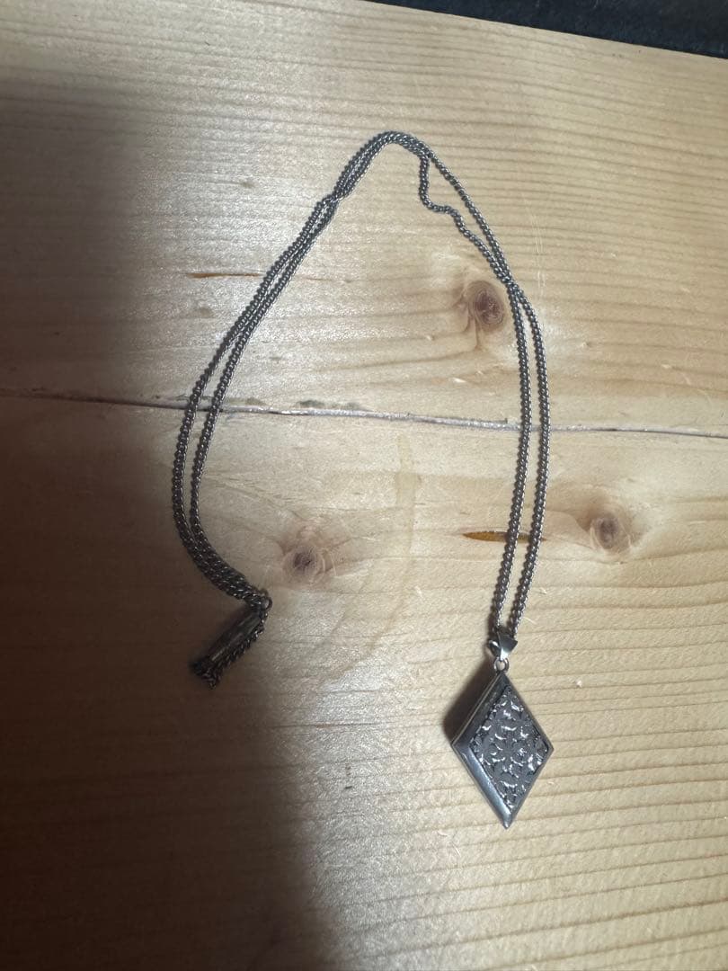 Vintage シルバー　アールデコ　フラワー　彫金　ネックレス