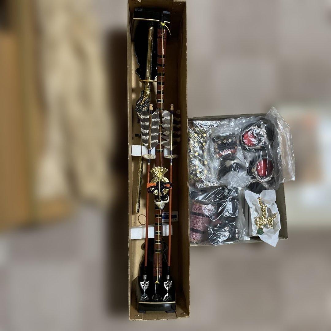 【久月】五月人形セット　端午の節句 鎧兜 正絹 送料込み