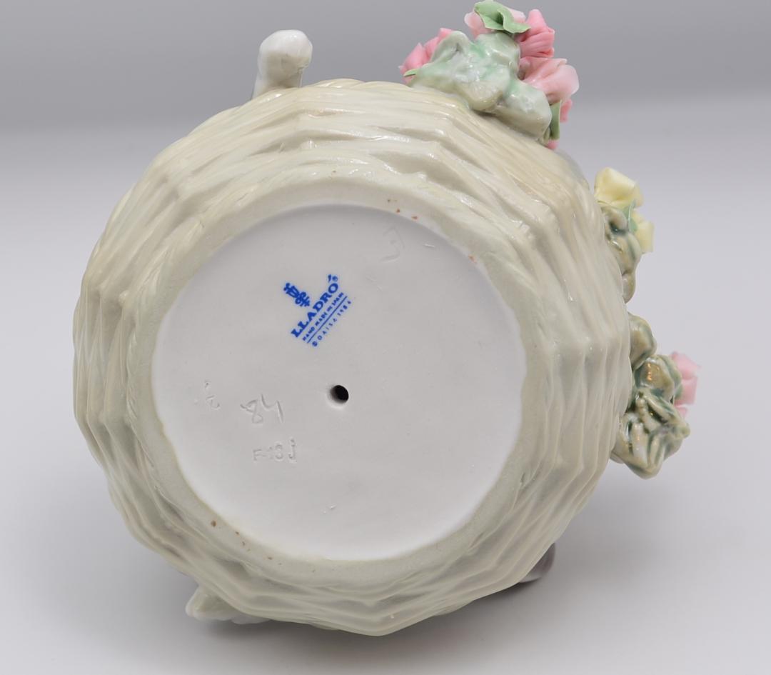 かごの中の3匹の仔猫　＃1444　★リヤドロ　スペイン　光沢仕上げ　ヴィンテージ