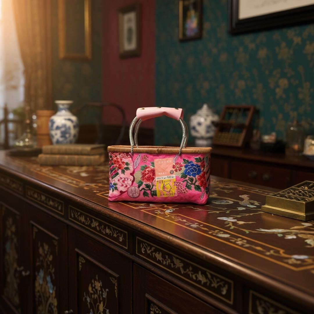 一閑張りかごバッグ