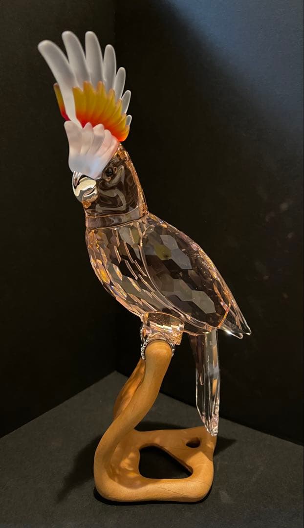 t*m様 スワロフスキー インコ ピンク クリスタル オブジェ