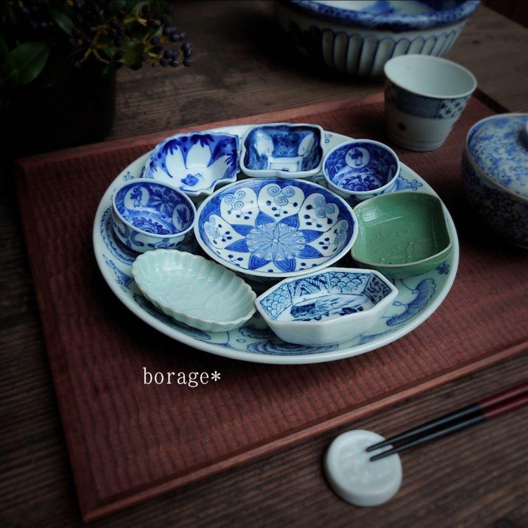 骨董 豆皿 扇形 松皮菱 菱形等 8種8枚 骨董 アンティーク