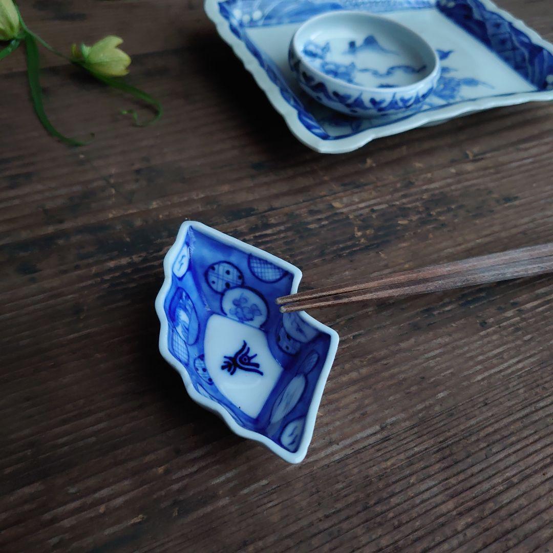 骨董 豆皿 扇形 松皮菱 菱形等 8種8枚 骨董 アンティーク