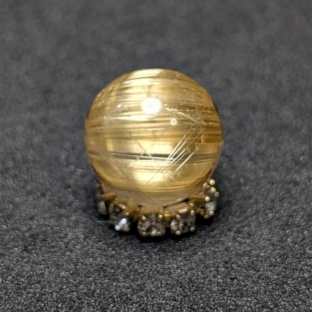 極上 キャッツアイルチルクォーツ 8ミリ 粒売り 一点物 貫通穴あり お守り石