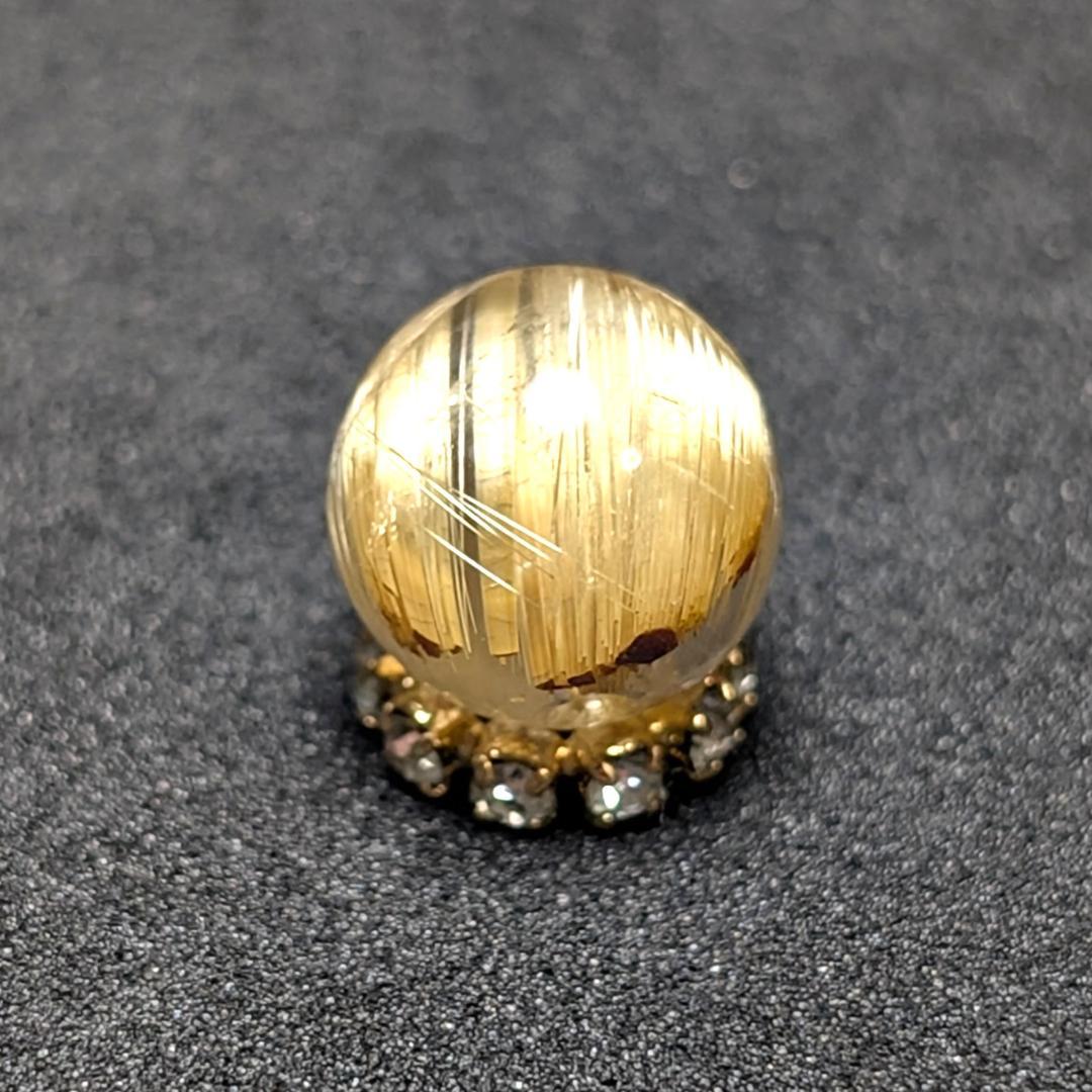 極上 キャッツアイルチルクォーツ 8ミリ 粒売り 一点物 貫通穴あり お守り石