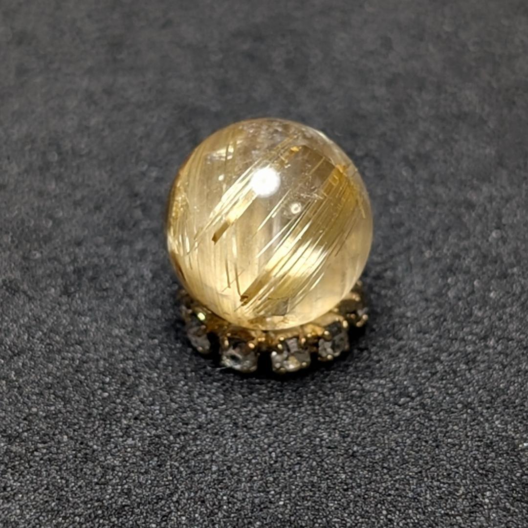 極上 キャッツアイルチルクォーツ 8ミリ 粒売り 一点物 貫通穴あり お守り石