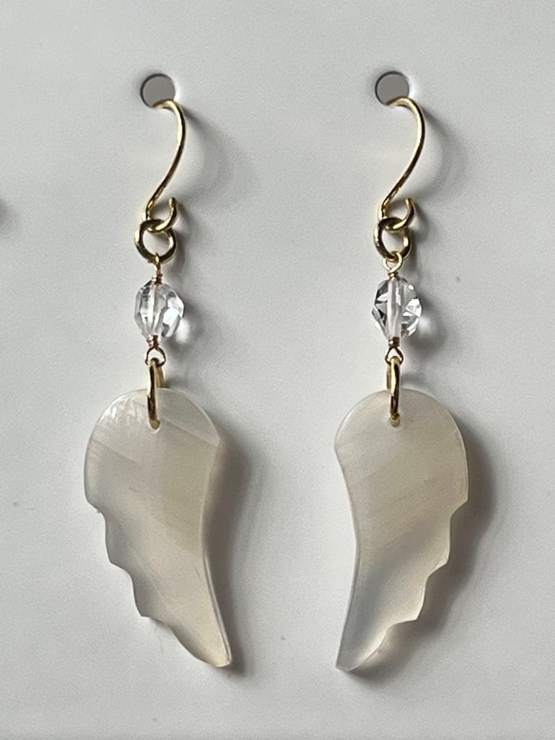 ビーゲンキ　14kgf カーネリアンアゲートウィングカット ピアス③