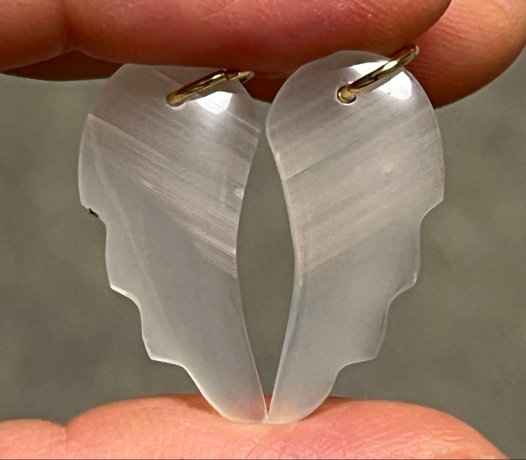 ビーゲンキ　14kgf カーネリアンアゲートウィングカット ピアス③