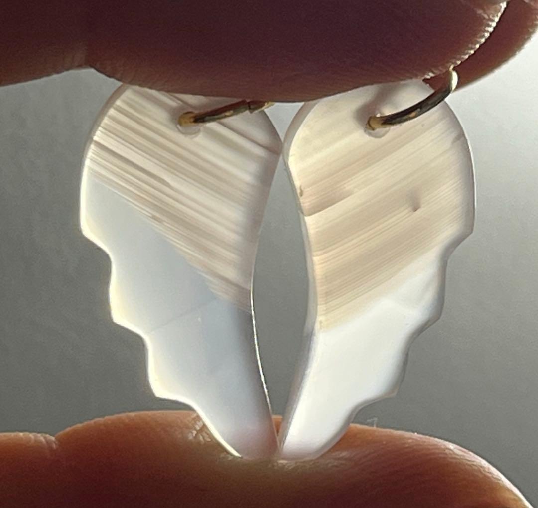 ビーゲンキ　14kgf カーネリアンアゲートウィングカット ピアス③