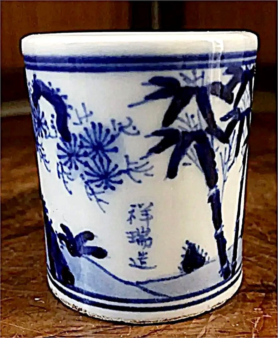 茶器 煎茶 道具 時代 染付 蓋置 共箱