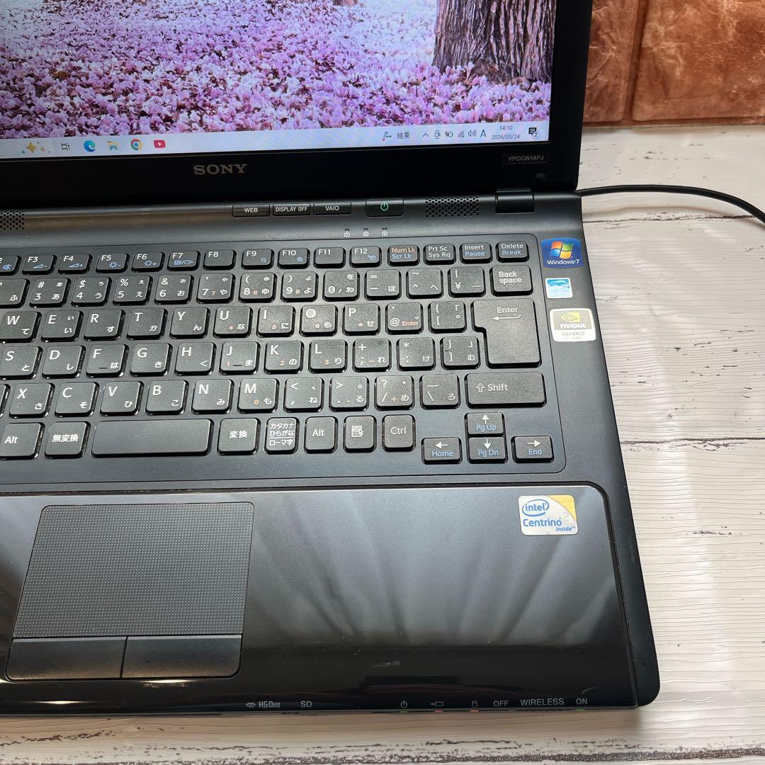VAIO ノートパソコン SSD240GB 8GB Windows10 カメラ