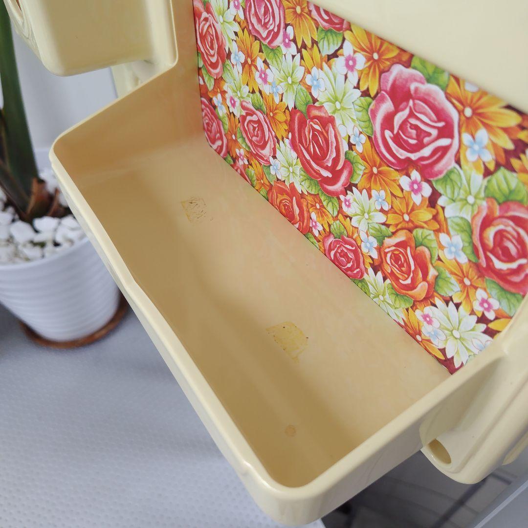 【希少】未使用美品！昭和レトロ当時物 花柄レトロ 化粧ラック ミラーキャビネット