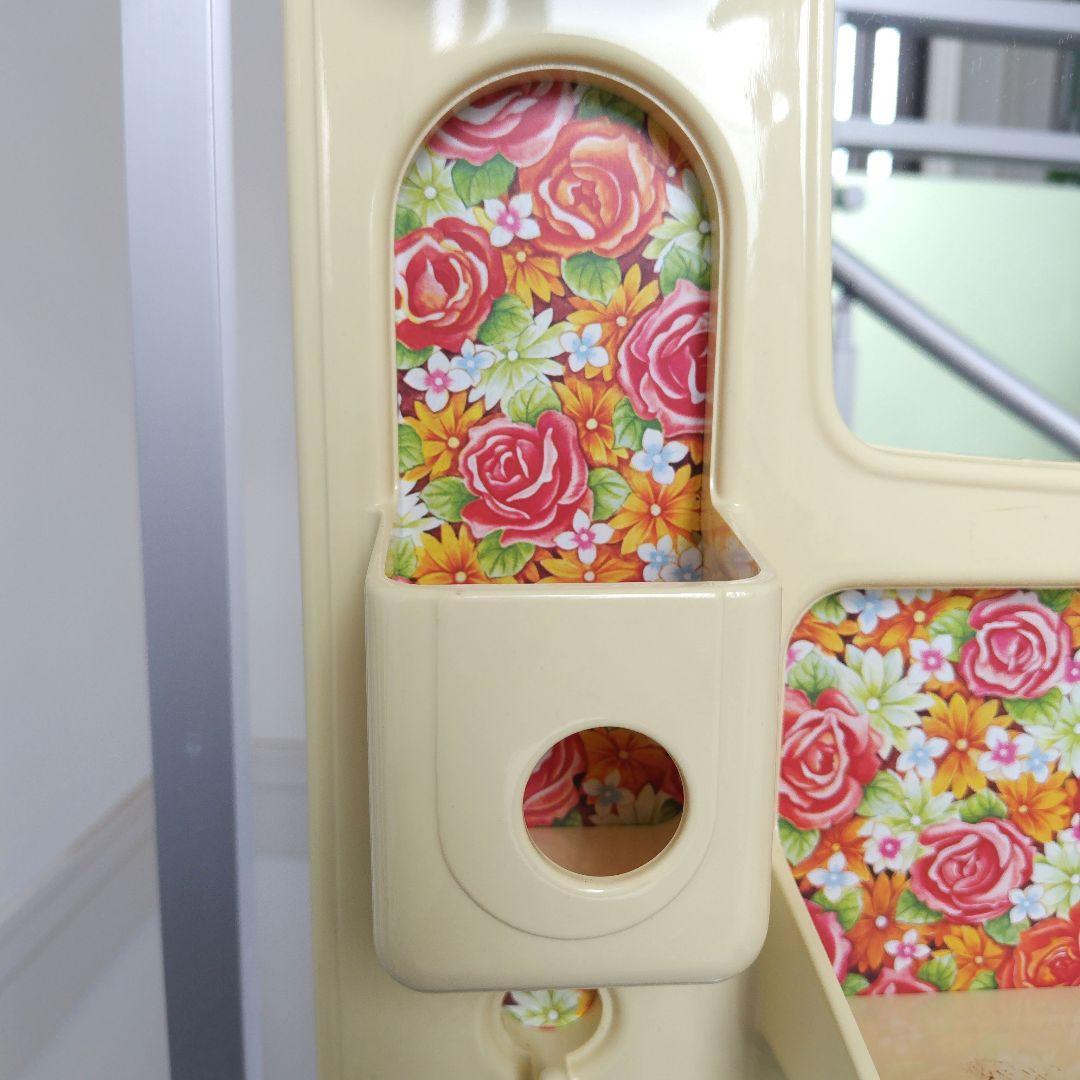 【希少】未使用美品！昭和レトロ当時物 花柄レトロ 化粧ラック ミラーキャビネット