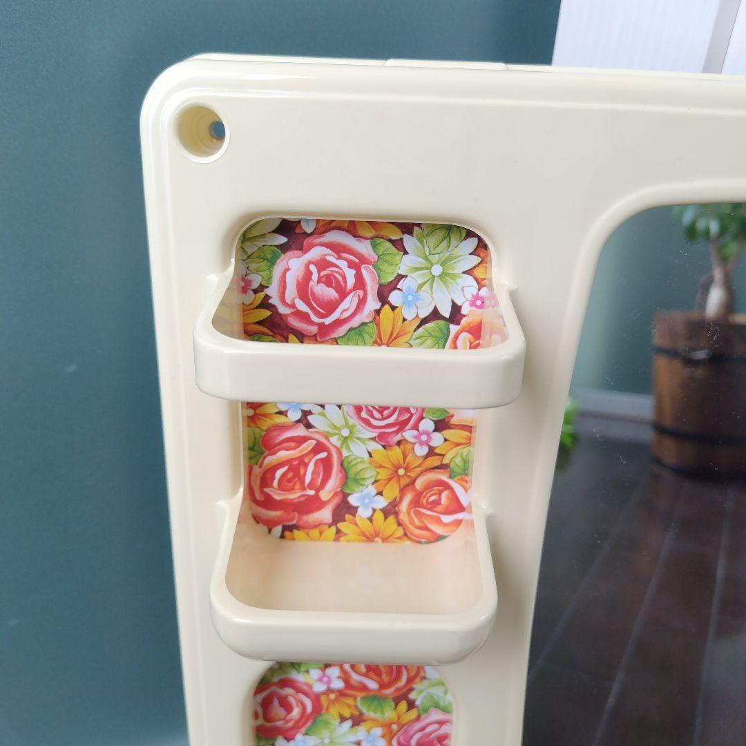 【希少】未使用美品！昭和レトロ当時物 花柄レトロ 化粧ラック ミラーキャビネット