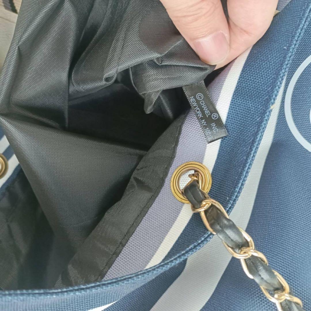 CHANEL ストライプ チェーントートバッグ ノベルティ