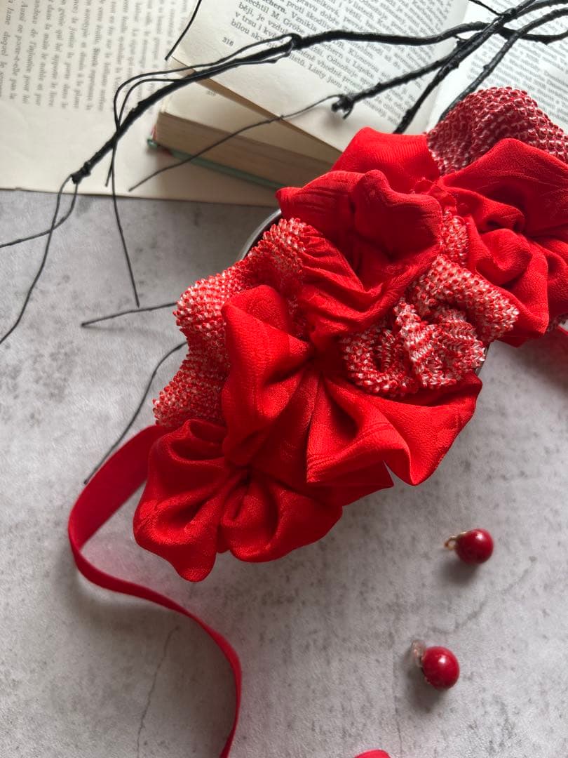 七五三　七五三髪飾り　ヘッドドレス　着物髪飾り　リメイク髪飾り　085