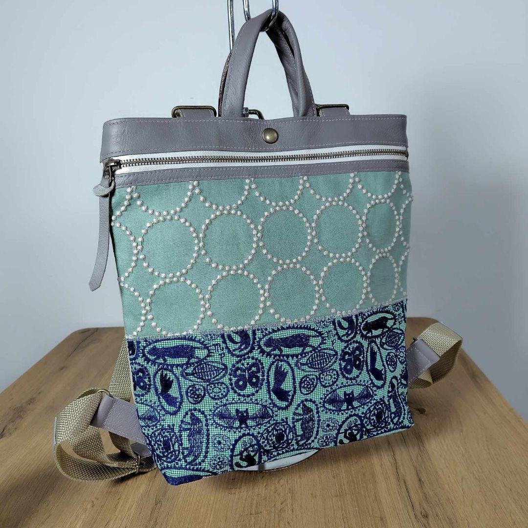 【週末限定】ミナペルホネン/タンバリン×ジャングルレリーフ/牛革A4トートリュッ