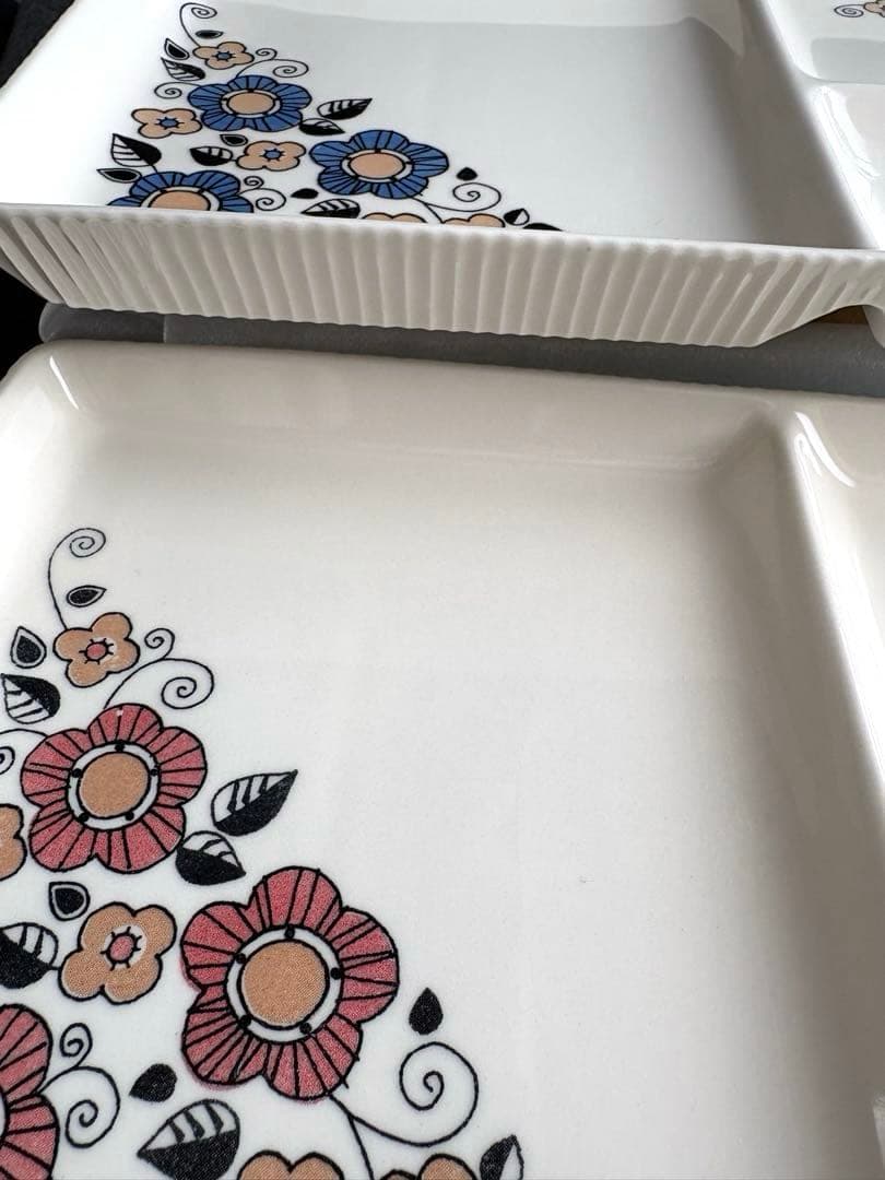 新品未使用品　ランチ・仕切りプレート　お花柄　皿　６枚　フェリシモ