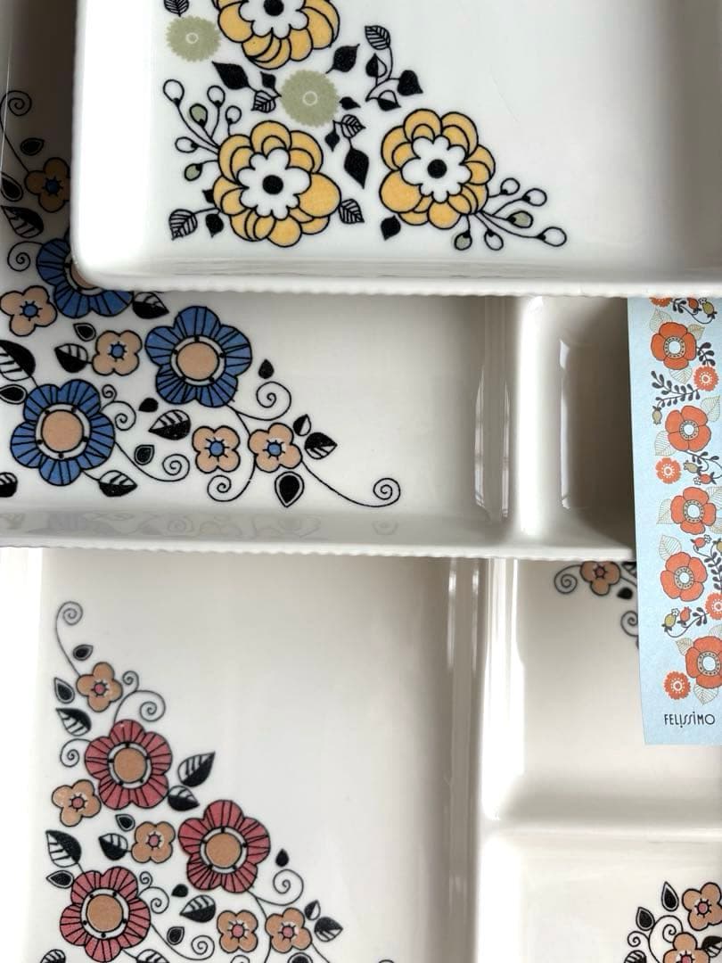 新品未使用品　ランチ・仕切りプレート　お花柄　皿　６枚　フェリシモ