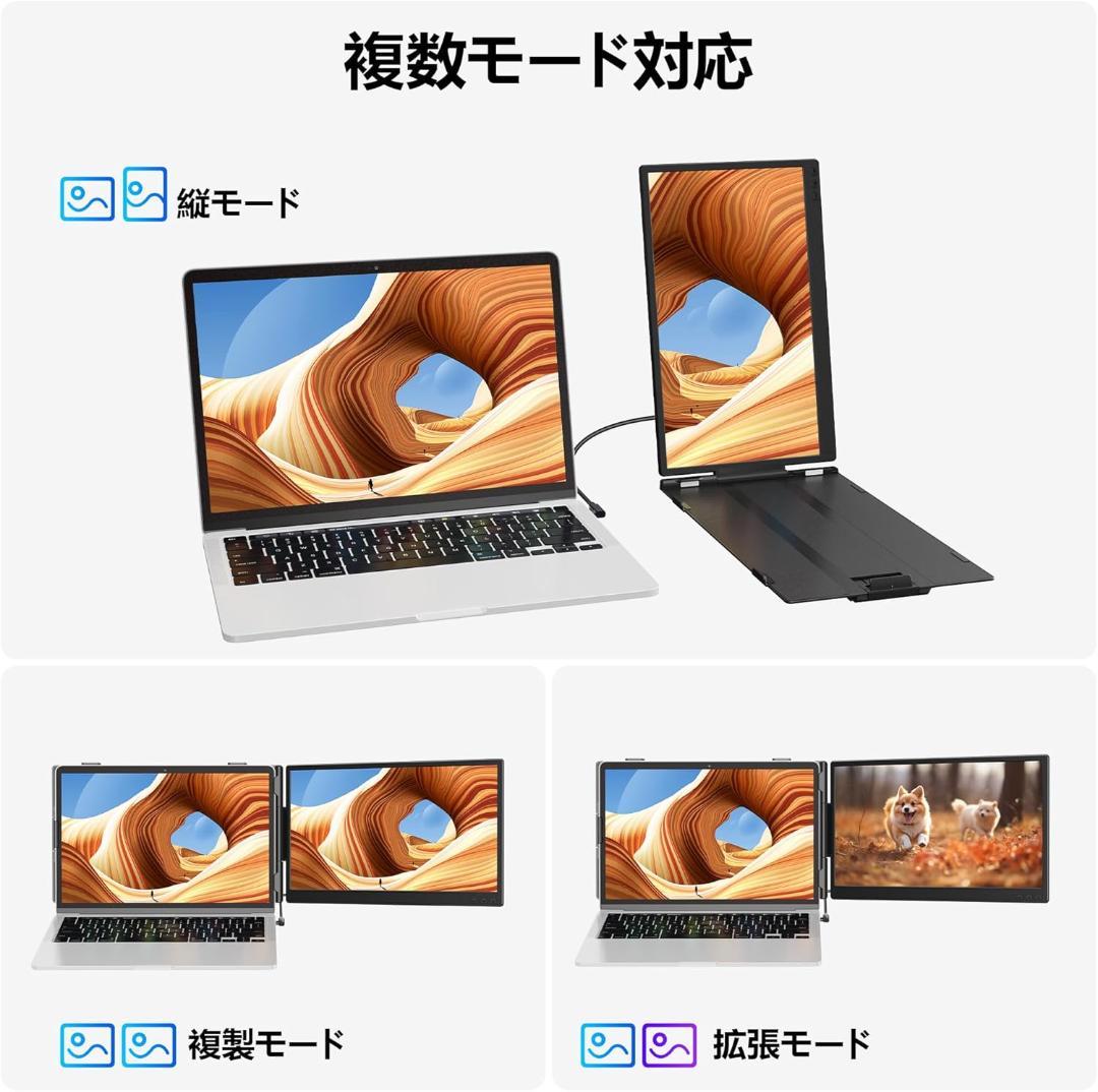 デュアルモニター 14インチ FHD 1080PノートPC13-17インチ対応
