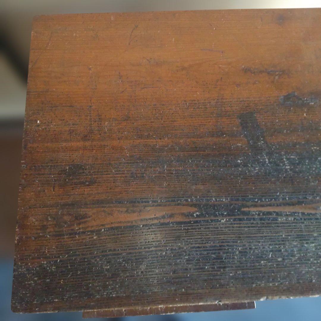 レトロ　書斎机　学習机　天板一枚板使用　縦58cm横85cm高さ70cm