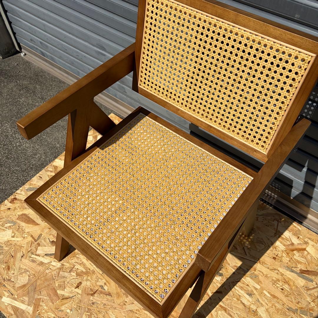 ピエール ジャンヌレ リプロダクト品 チェア 椅子 ラタン編み ナチュラルウッド