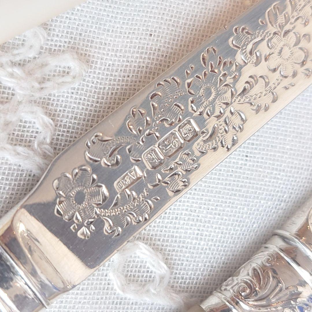 柊*様 白蝶貝　純銀　デザートカトラリーセット　イギリス　アンティーク　ナイフ