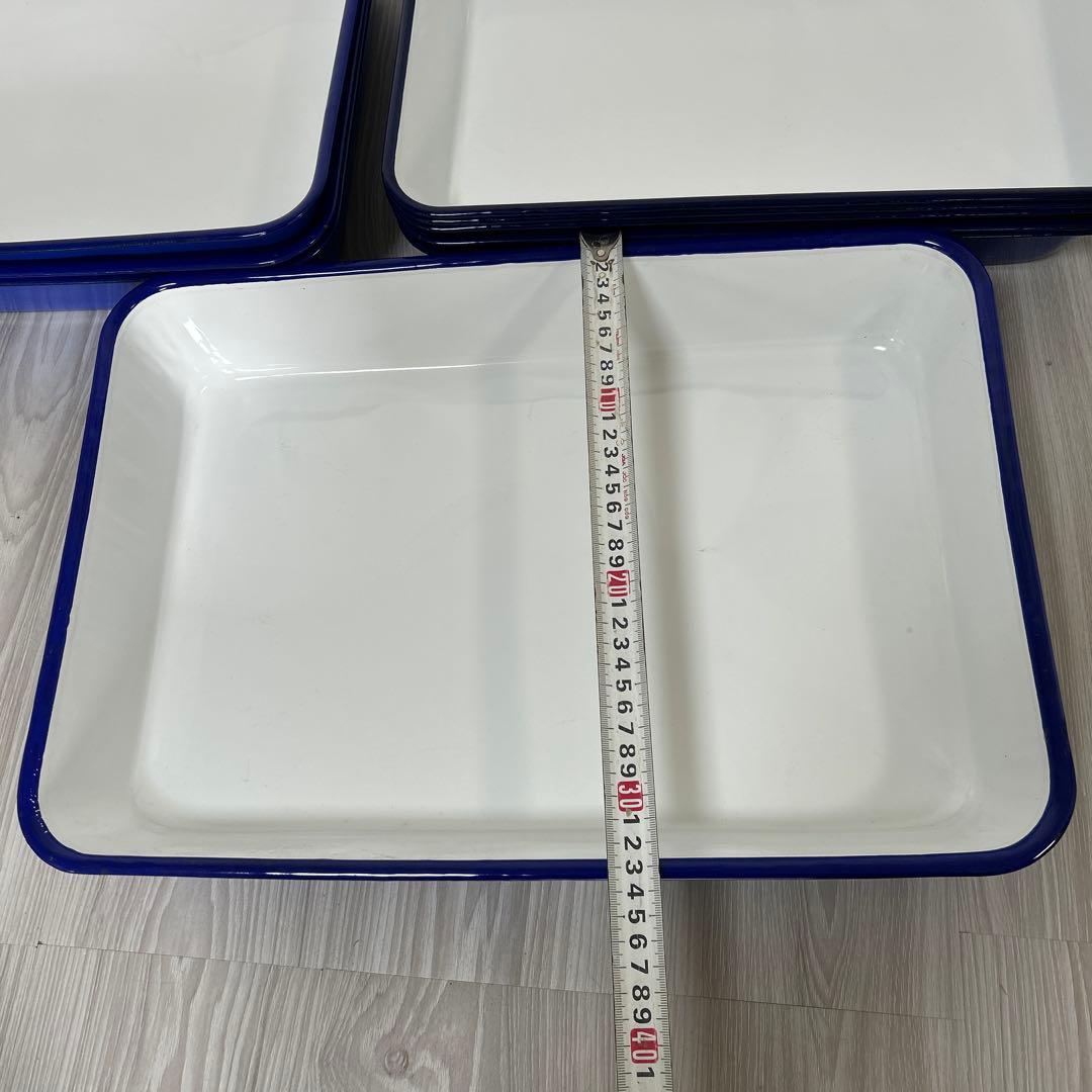 ホーローバット１0枚セット　食品トレイ 小物入れ インテリア ブルー レトロ