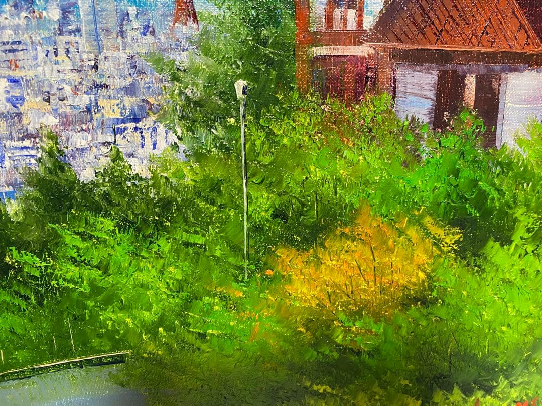 油彩画 神戸風景 風見鶏 小林幸三 F8