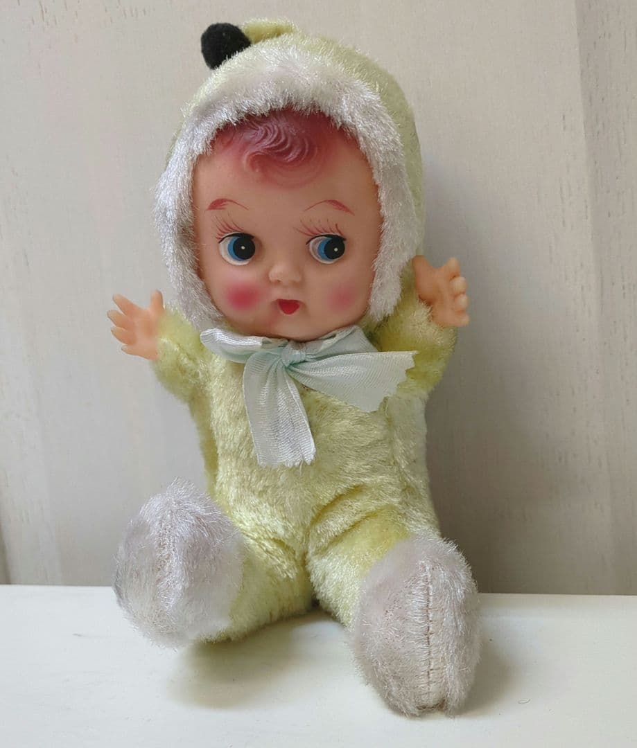 ラバーフェイスドール　赤ちゃん人形　昭和レトロ　デッドストック　19cm