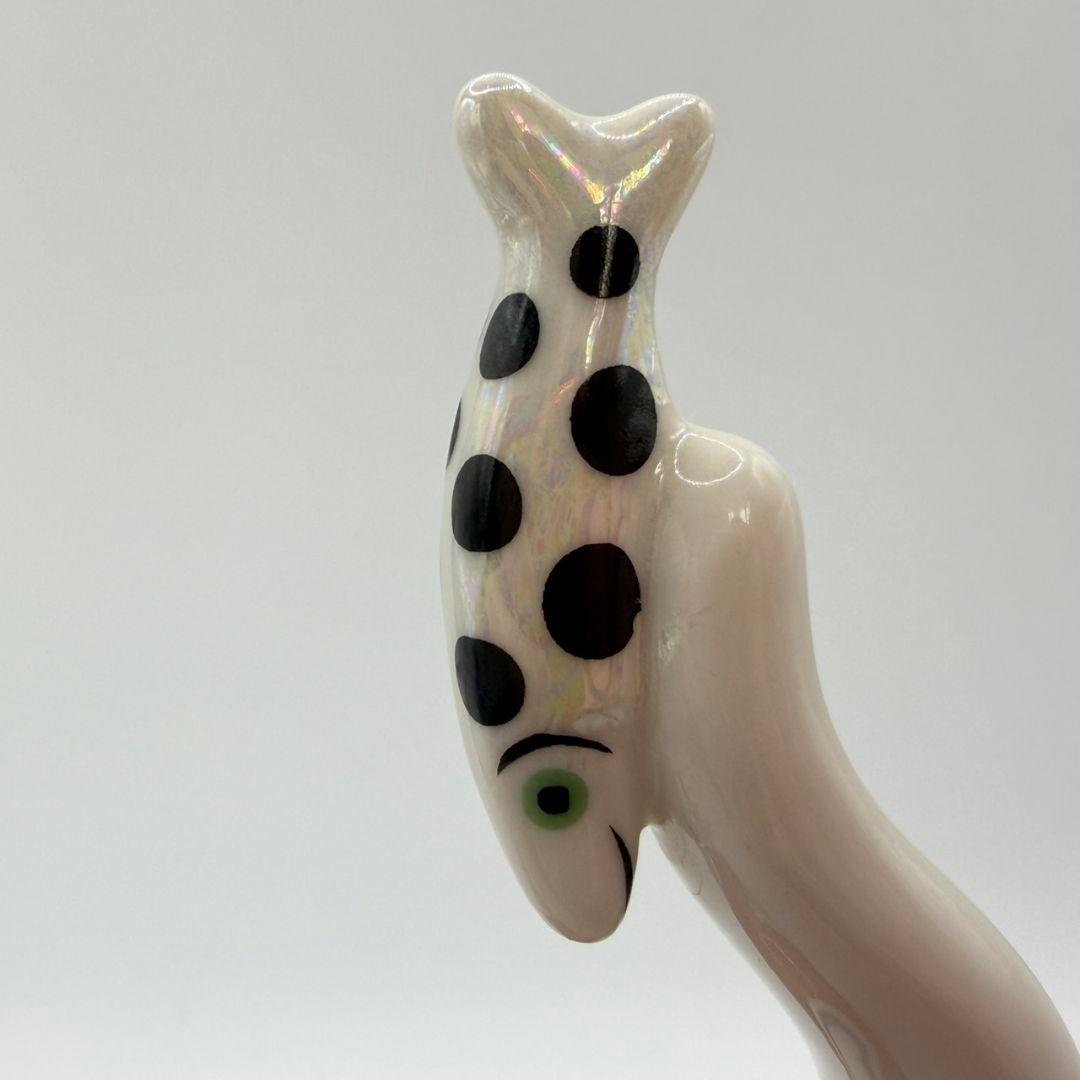 希少☆ビレロイ＆ボッホ ベネディクト スポーツ 水泳 赤 猫 フィギュリン