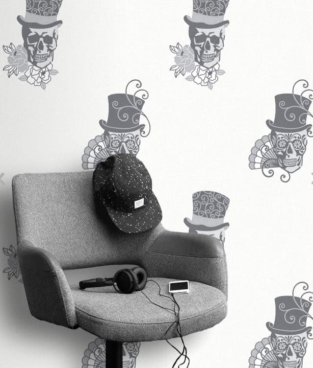 【2ロール目半額】1ロール　カリフォルニア　スカル　壁紙