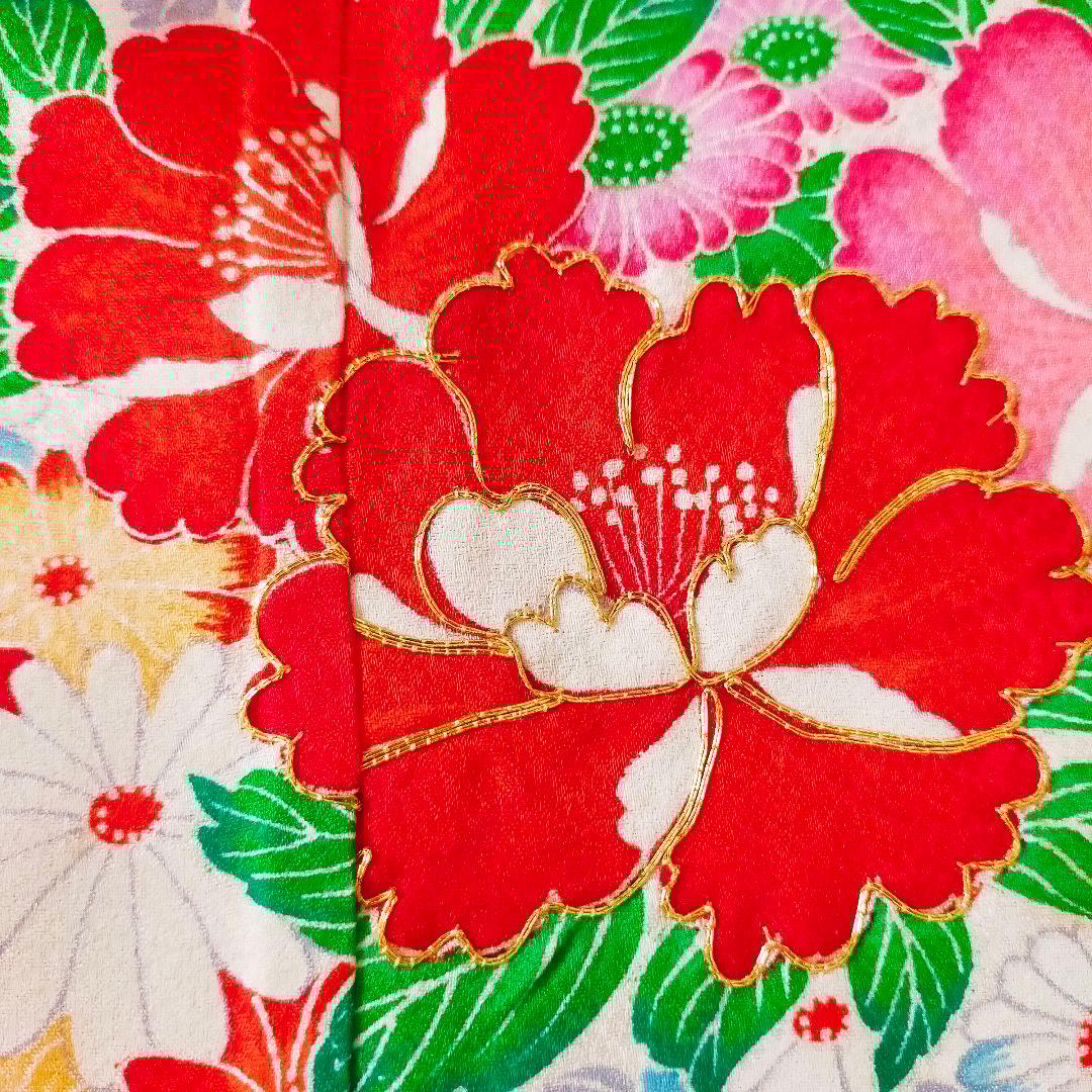 七五三 7歳 正絹 セット 012602 金駒刺繍 牡丹 菊 萩 藤 梅